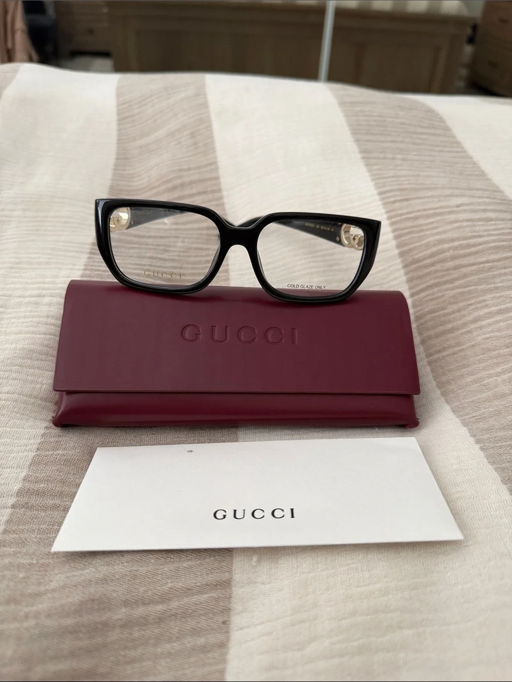 Gucci Black Sunglasses with Gold Double G Emblem